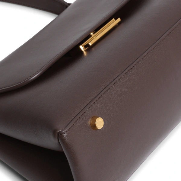 Ateliers Auguste Mini Colette in Chocolate Smooth Leather Small Shoulder Bag, view 4