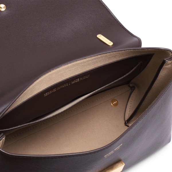 Ateliers Auguste Mini Colette in Chocolate Smooth Leather Small Shoulder Bag, view 6