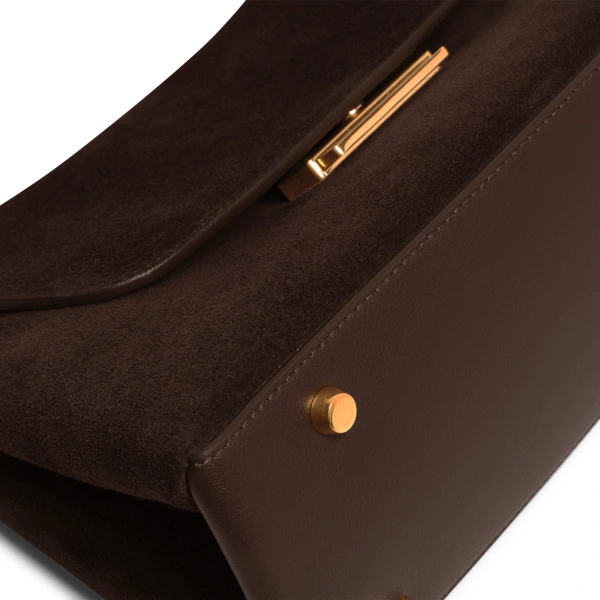 Ateliers Auguste Mini Colette in Chocolate Suede Small Shoulder Bag, view 4