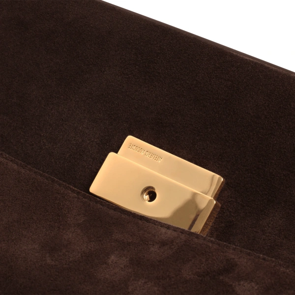 Ateliers Auguste Mini Colette in Chocolate Suede Small Shoulder Bag, view 5