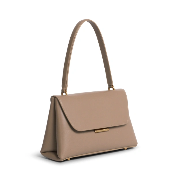 Ateliers Auguste Mini Colette in Taupe Smooth Leather Small Shoulder Bag, view 2