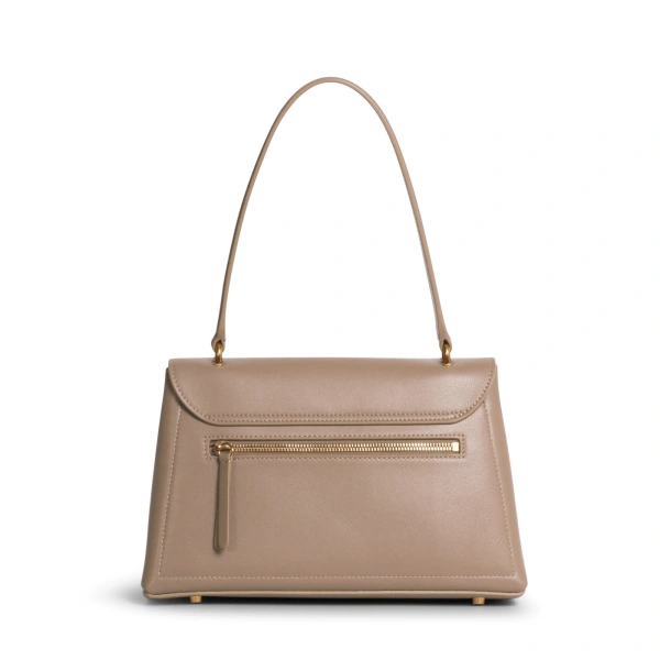 Ateliers Auguste Mini Colette in Taupe Smooth Leather Small Shoulder Bag, view 3