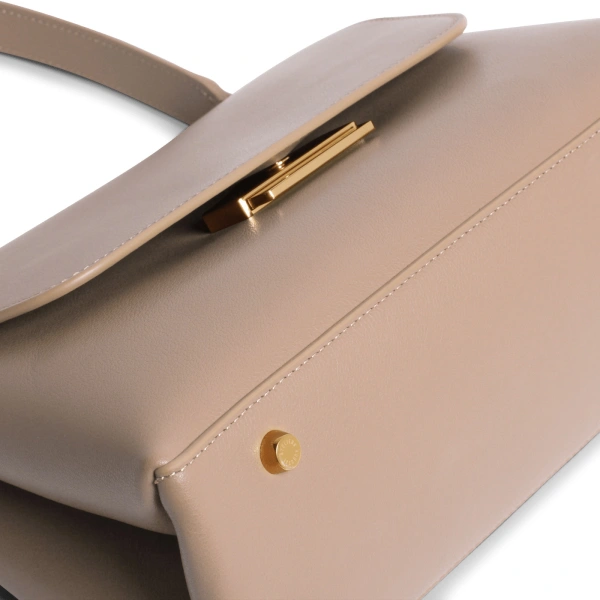 Ateliers Auguste Mini Colette in Taupe Smooth Leather Small Shoulder Bag, view 4