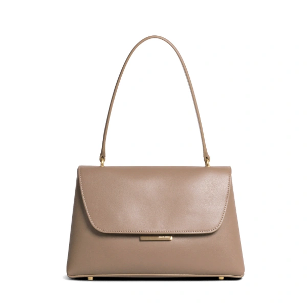 Ateliers Auguste Mini Colette in Taupe Smooth Leather Small Shoulder Bag