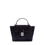 Ateliers Auguste Mini Marly Silver Edition in Midnight Blue Suede Shoulder Bag