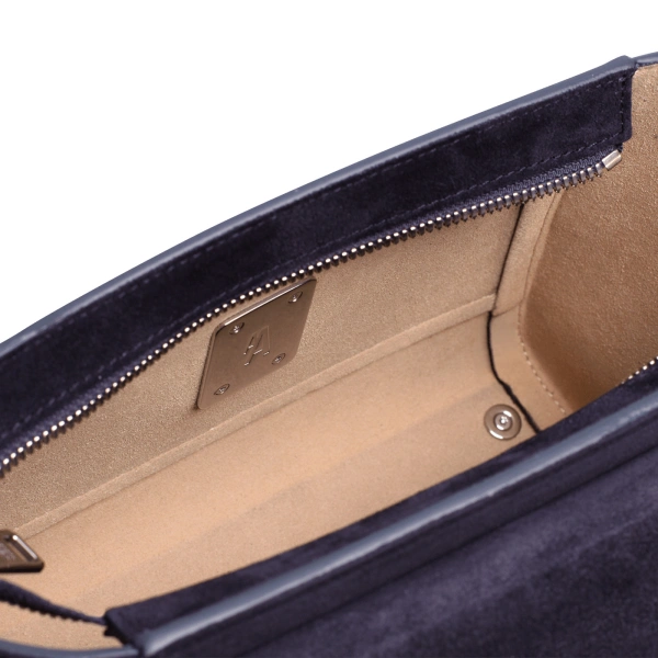 Ateliers Auguste Mini Marly Silver Edition in Midnight Blue Suede Shoulder Bag, view 4