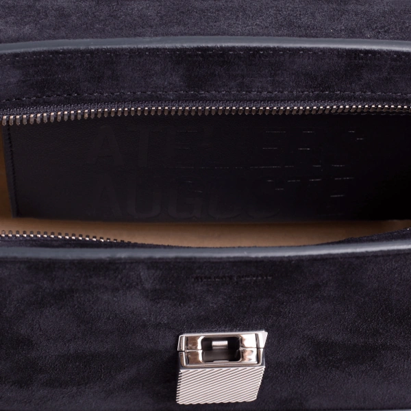 Ateliers Auguste Mini Marly Silver Edition in Midnight Blue Suede Shoulder Bag, view 5