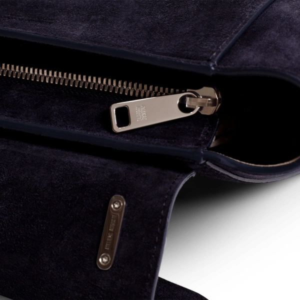 Ateliers Auguste Mini Marly Silver Edition in Midnight Blue Suede Shoulder Bag, view 6