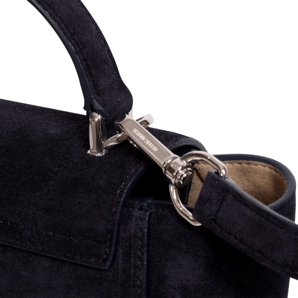 Ateliers Auguste Mini Marly Silver Edition in Midnight Blue Suede Shoulder Bag, view 7