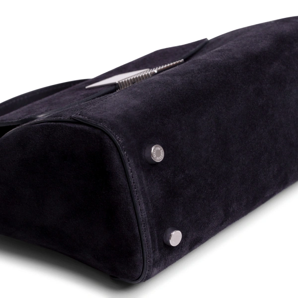 Ateliers Auguste Mini Marly Silver Edition in Midnight Blue Suede Shoulder Bag, view 8