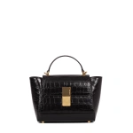 Ateliers Auguste Mini Marly in Black Croco-Embossed Leather Shoulder Bag