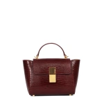 Ateliers Auguste Mini Marly in Burgundy Lizard-Embossed Leather Shoulder Bag
