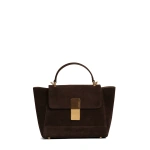 Ateliers Auguste Mini Marly in Chocolate Suede Shoulder Bag