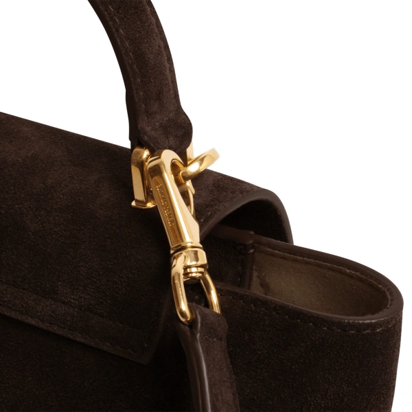 Ateliers Auguste Mini Marly in Chocolate Suede Shoulder Bag, view 5
