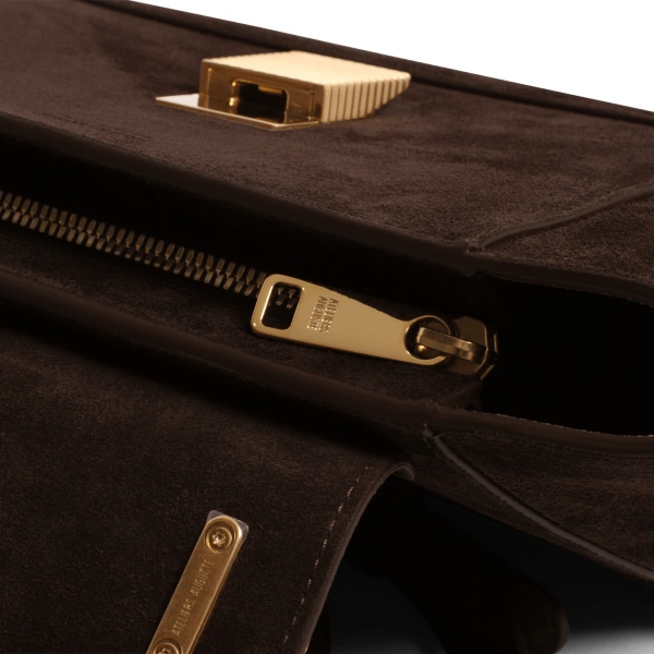 Ateliers Auguste Mini Marly in Chocolate Suede Shoulder Bag, view 6