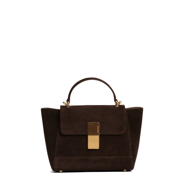 Ateliers Auguste Mini Marly in Chocolate Suede Shoulder Bag