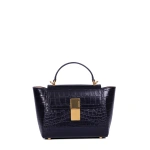 Ateliers Auguste Mini Marly in Midnight Blue Croco-Embossed Leather Shoulder Bag