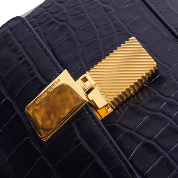 Ateliers Auguste Mini Marly in Midnight Blue Croco-Embossed Leather Shoulder Bag, view 3