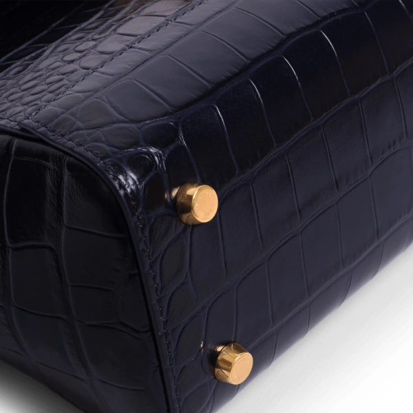 Ateliers Auguste Mini Marly in Midnight Blue Croco-Embossed Leather Shoulder Bag, view 4