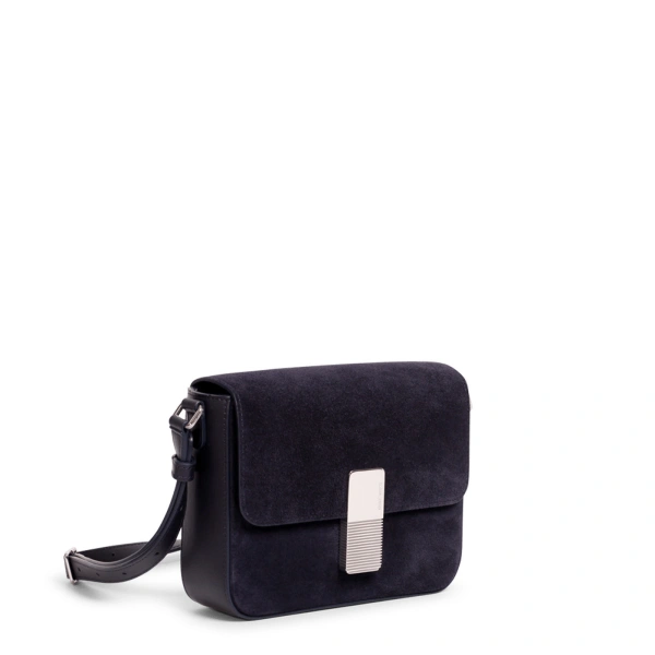 Ateliers Auguste Mini Monceau Silver Edition in Midnight Blue Suede Mini Bag, view 2
