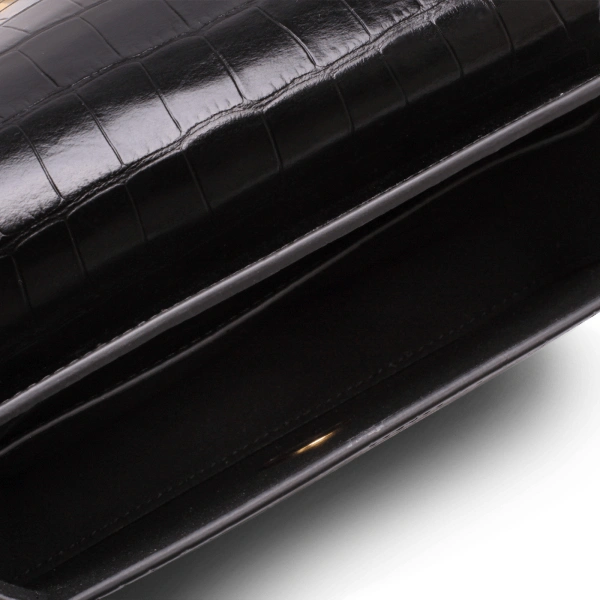 Ateliers Auguste Mini Monceau in Black Croco-Embossed Leather Mini Bag, view 4