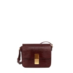 Ateliers Auguste Mini Monceau in Burgundy Lizard-Embossed Leather Mini Bag