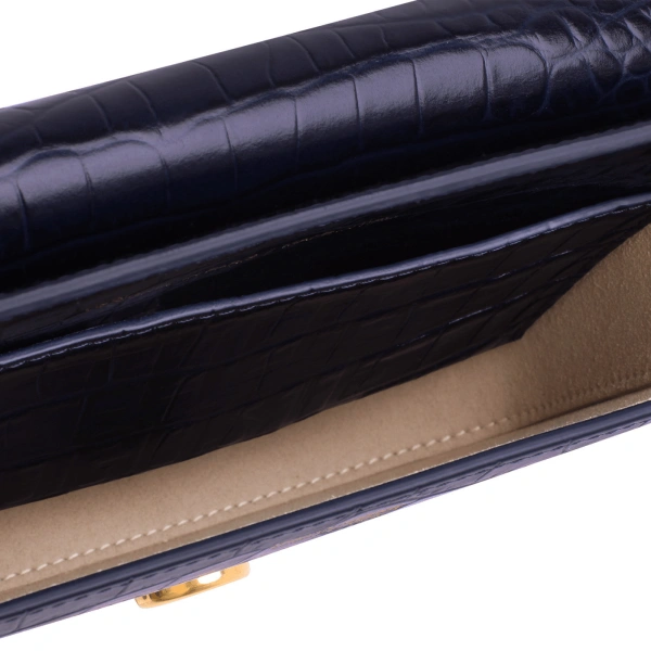 Ateliers Auguste Mini Monceau in Midnight Blue Croco-Embossed Leather Mini Bag, view 4