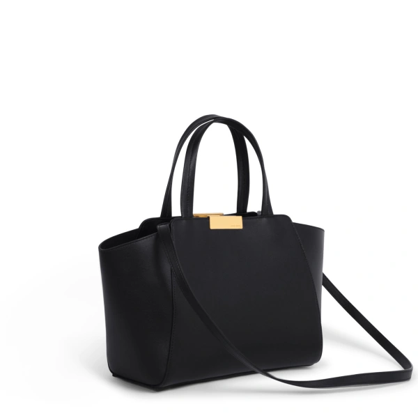 Ateliers Auguste Mini Sévigné in Black Smooth Leather Small Tote Bag, view 2