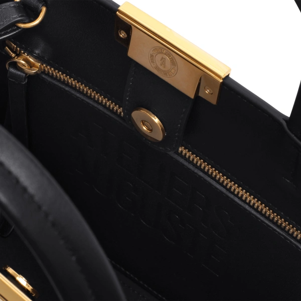 Ateliers Auguste Mini Sévigné in Black Smooth Leather Small Tote Bag, view 3
