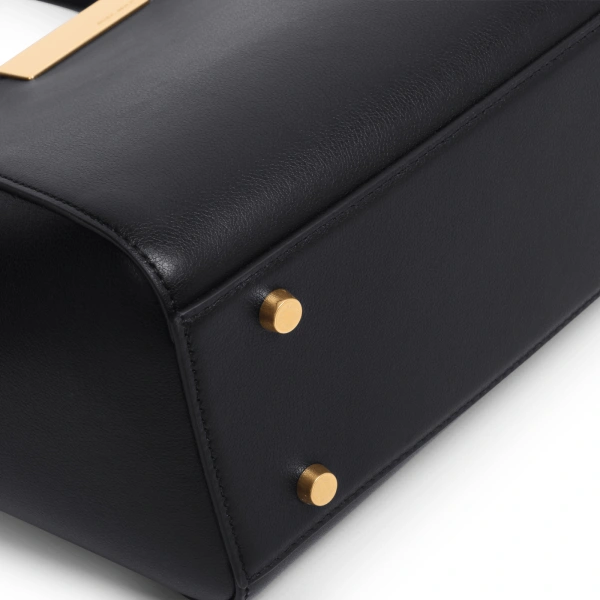 Ateliers Auguste Mini Sévigné in Black Smooth Leather Small Tote Bag, view 5
