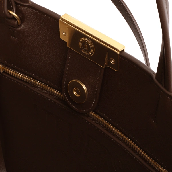 Ateliers Auguste Mini Sévigné in Chocolate Suede Small Tote Bag, view 5