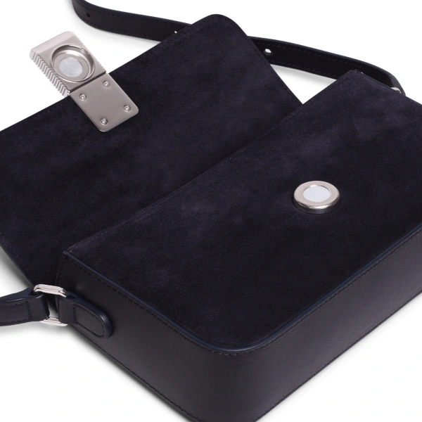 Ateliers Auguste Monceau Baguette Silver Edition in Midnight Blue Suede Baguette Bag, view 3