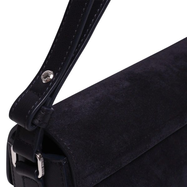Ateliers Auguste Monceau Baguette Silver Edition in Midnight Blue Suede Baguette Bag, view 5