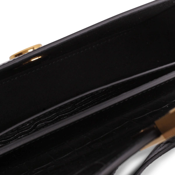 Ateliers Auguste Monceau Baguette in Black Croco-Embossed Leather Baguette Bag, view 5