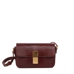 Ateliers Auguste Monceau Baguette in Burgundy Lizard-Embossed Leather Baguette Bag