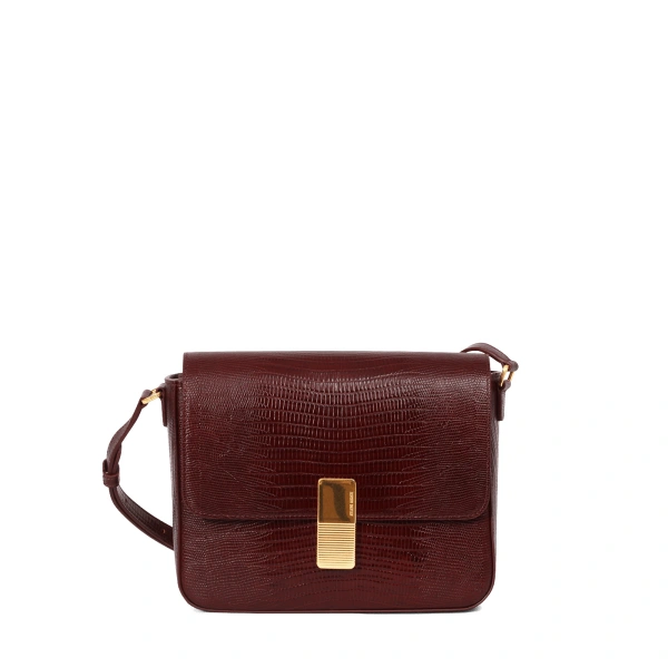 Monceau in Burgundy Lizard-Embossed Leather