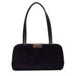 Ateliers Auguste Passy East West Silver Edition in Midnight Blue Suede Shoulder Bag