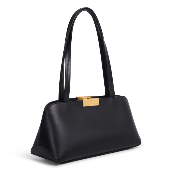 Ateliers Auguste Passy East West in Black Smooth Leather Shoulder Bag, view 2
