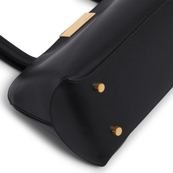 Ateliers Auguste Passy East West in Black Smooth Leather Shoulder Bag, view 3