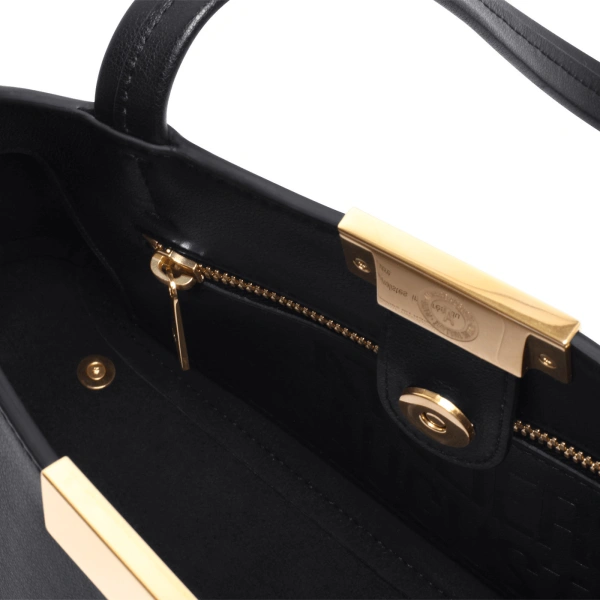 Ateliers Auguste Passy East West in Black Smooth Leather Shoulder Bag, view 4