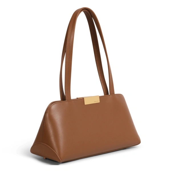 Ateliers Auguste Passy East West in Tan Smooth Leather Shoulder Bag, view 2