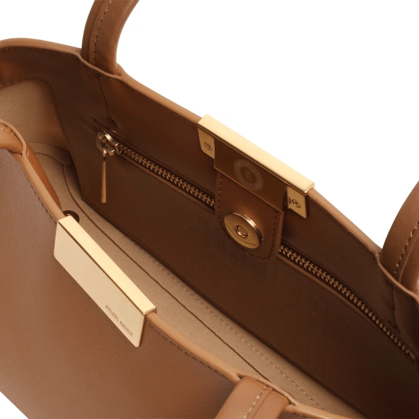 Ateliers Auguste Passy East West in Tan Smooth Leather Shoulder Bag, view 4