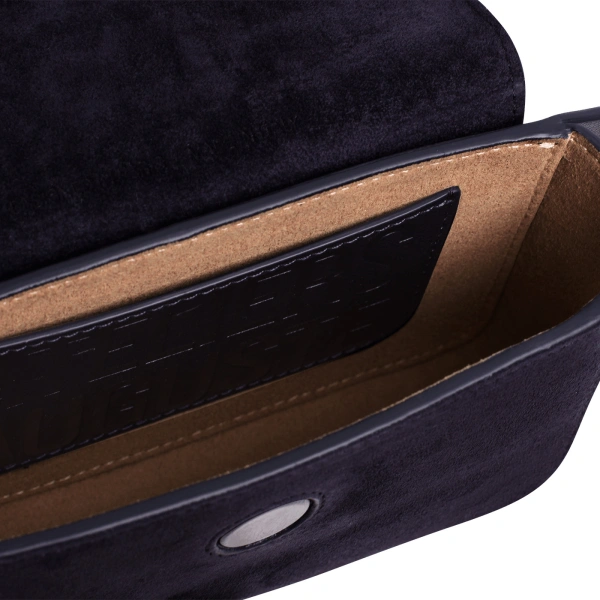 Ateliers Auguste Roquette Silver Edition in Midnight Blue Suede Crossbody Bag, view 3