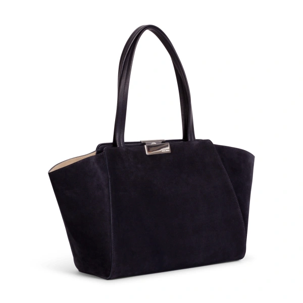 Ateliers Auguste Sévigné Silver Edition in Midnight Blue Suede Tote Bag, view 2