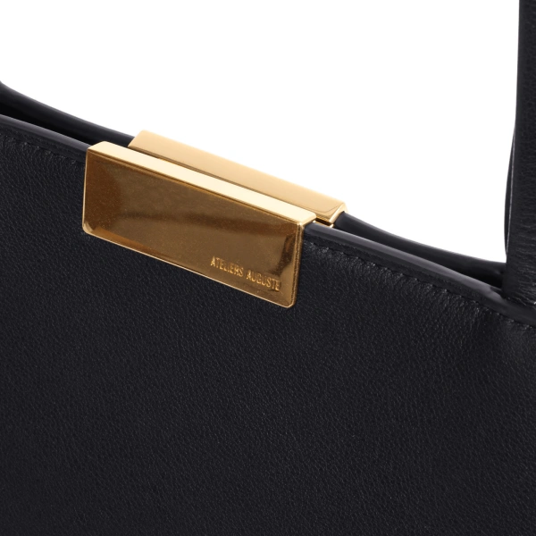 Ateliers Auguste Sévigné in Black Smooth Leather Tote Bag, view 4