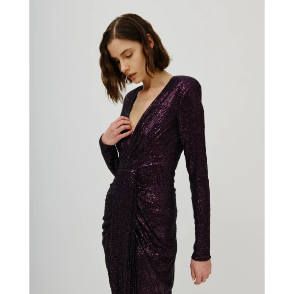 Avaro Figlio Amethyst Royal Purple Crystal Gown, view 4