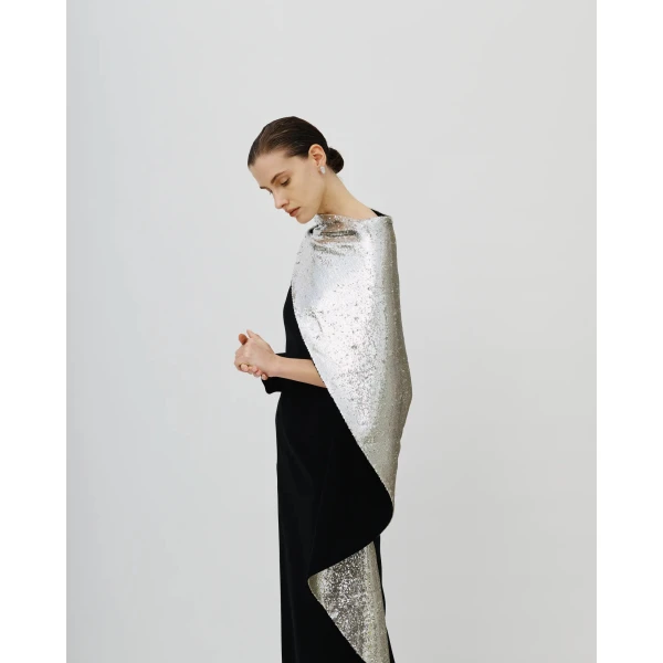Avaro Figlio Axis One-Shoulder Sequin Gown, view 4