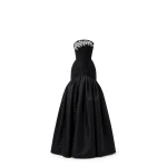 Avaro Figlio Black Corset Ball Gown with Lace