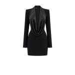 Avaro Figlio Black Crystal Cady Mini Dress