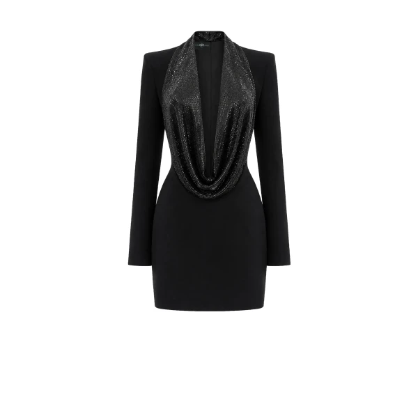 Black Crystal Cady Mini Dress